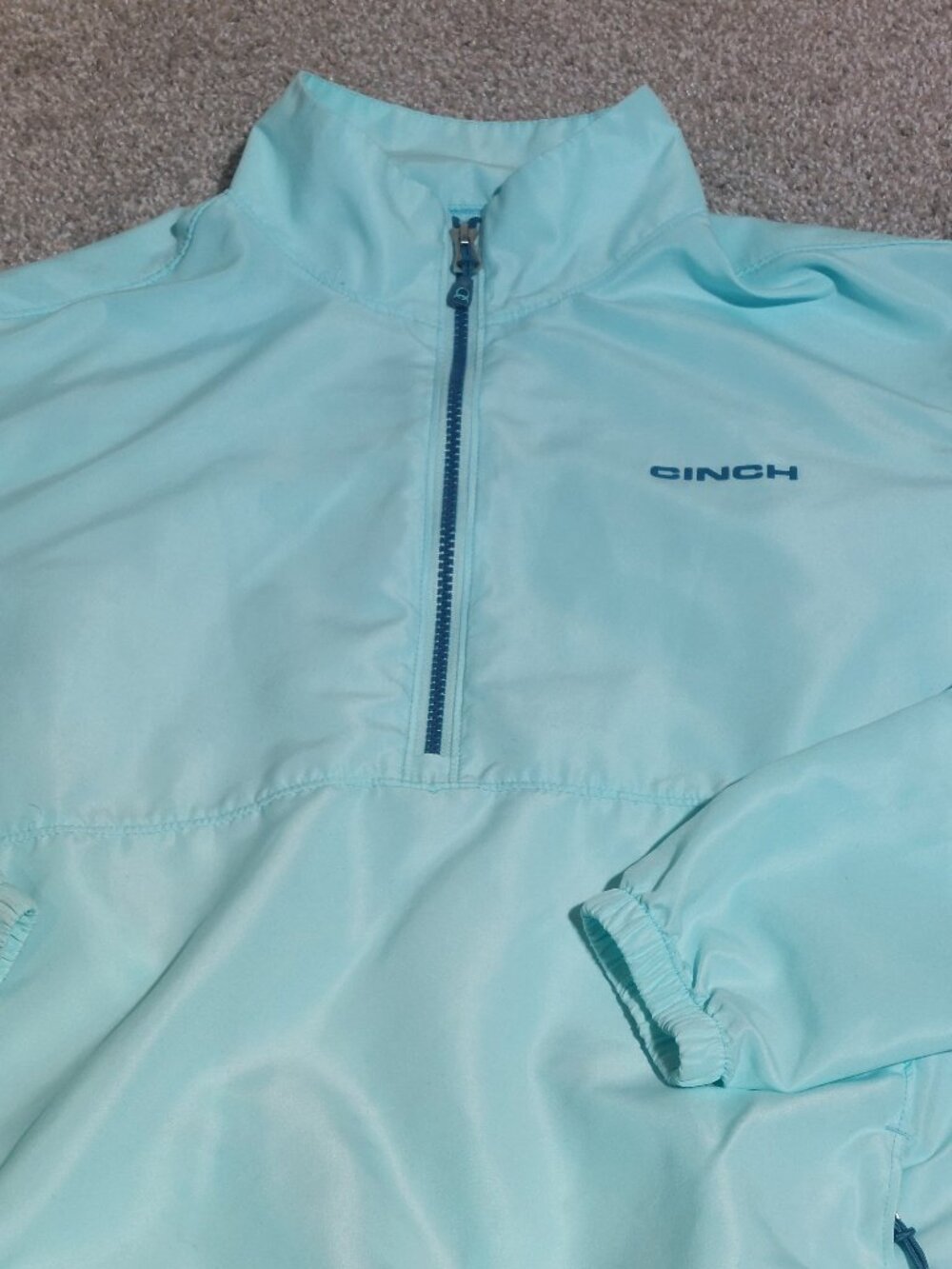 Cinch Women’s 1/2 Zip Pullover Windbreaker Light Blue Jacket MAK7902001 Size S